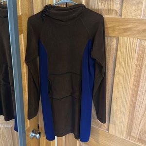 Melanzana Med dress brown and royal blue